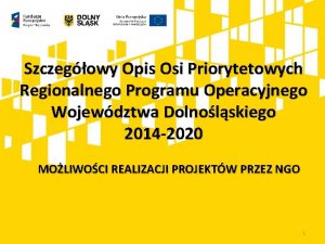 Szczegowy Opis Osi Priorytetowych Regionalnego Programu Operacyjnego Wojewdztwa