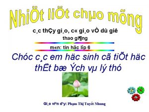 cc thy gio c gio v d gi