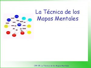 La Tcnica de los Mapas Mentales CRP05 La