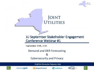 JU September Stakeholder Engagement Conference Webinar 1 September