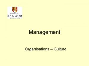 Management Organisations Culture Useful vocabulary omnipotent view of