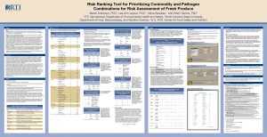 Risk Ranking Tool for Prioritizing Commodity and Pathogen