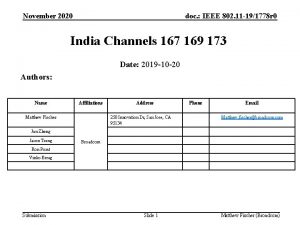 November 2020 doc IEEE 802 11 191778 r