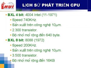 LCH S PHT TRIN CPU BXL 4 bit