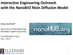 Interactive Engineering Outreach with the Nano BIO Nisin
