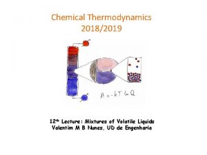 Chemical Thermodynamics 20182019 12 th Lecture Mixtures of