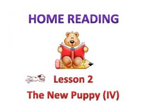 Lesson 2 The New Puppy IV New words