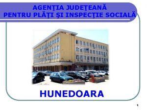 AGENIA JUDEEAN PENTRU PLI I INSPECIE SOCIAL HUNEDOARA