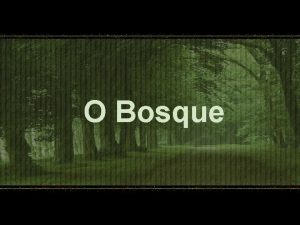 O Bosque Tempos atrs eu era vizinho de