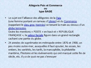 Allgorie Paix et Commerce ou type SAGE Le