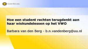 Hoe een student rechten terugdenkt aan haar wiskundelessen