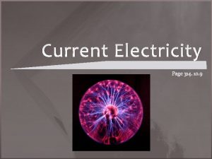 Current Electricity Electric Current RECALL In static electricity