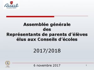 Assemble gnrale des Reprsentants de parents dlves lus