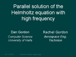 Parallel solution of the Helmholtz equation with high
