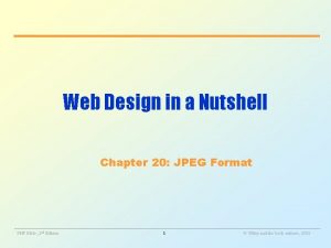 Web Design in a Nutshell Chapter 20 JPEG