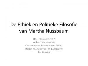 De Ethiek en Politieke Filosofie van Martha Nussbaum