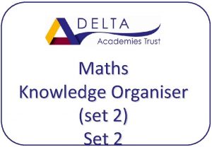 Maths Knowledge Organiser set 2 Set 2 Maths