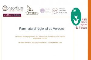 Parc naturel rgional du Vercors Mission daccompagnement la