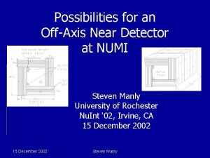 Possibilities for an OffAxis Near Detector at NUMI