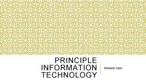 PRINCIPLE INFORMATION TECHNOLOGY Kimberly Cano ZOOLOGIST Zoologists and