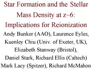 Star Formation and the Stellar Mass Density at