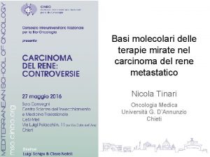 Basi molecolari delle terapie mirate nel carcinoma del