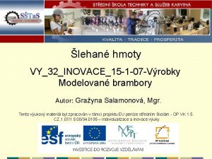 lehan hmoty VY32INOVACE15 1 07 Vrobky Modelovan brambory