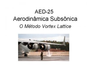 AED25 Aerodinmica Subsnica O Mtodo Vortex Lattice Princpio