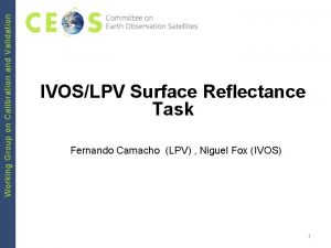 Working Group on Calibration and Validation IVOSLPV Surface