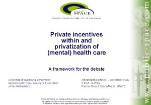 Private incentives within and privatization of mental health