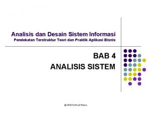 Analisis dan Desain Sistem Informasi Pendekatan Terstruktur Teori