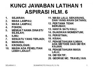 KUNCI JAWABAN LATIHAN 1 ASPIRASI HLM 6 1