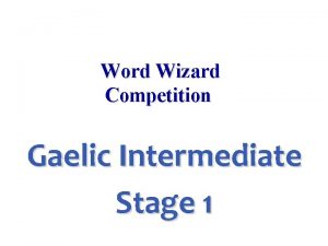 Word Wizard Competition Gaelic Intermediate Stage 1 bat