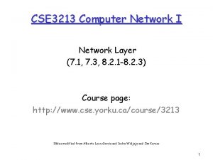 CSE 3213 Computer Network I Network Layer 7
