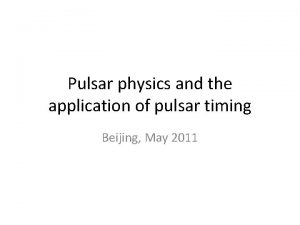 Pulsar physics and the application of pulsar timing