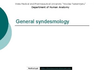 State Medical and Pharmaceutical University Nicolae Testemianu Department