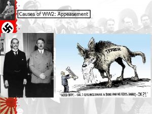 Causes of WW 2 Appeasement What is Appeasement