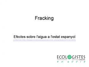 Fracking Efectes sobre laigua a lestat espanyol informe