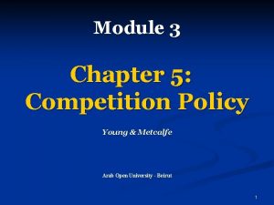 Module 3 Chapter 5 Competition Policy Young Metcalfe