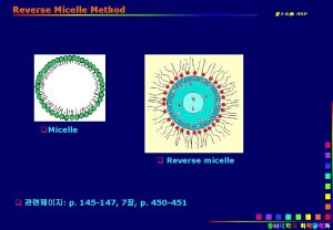 Reverse Micelle Method 5 6 MNP q Micelle