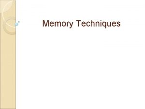 Memory Techniques Learn to Use Visualization Notes Visualization