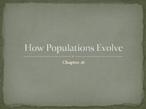 How Populations Evolve Chapter 16 Early Evolutionary Thought