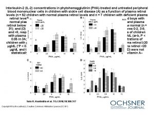 Interleukin2 IL2 concentrations in phytohemagglutinin PHAtreated and untreated