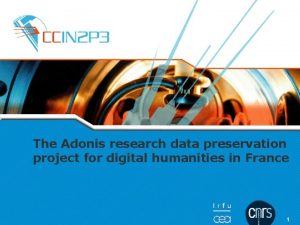 The Adonis research data preservation project for digital