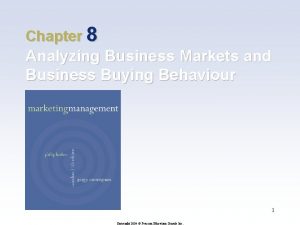 Chapter 8 Analyzing Business Markets and Business Buying