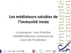 Les mdiateurs solubles de limmunit inne Le lysozyme