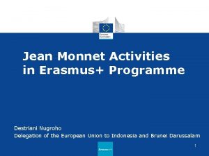 Jean Monnet Activities in Erasmus Programme Destriani Nugroho