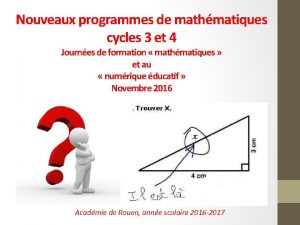 Nouveaux programmes de mathmatiques cycles 3 et 4