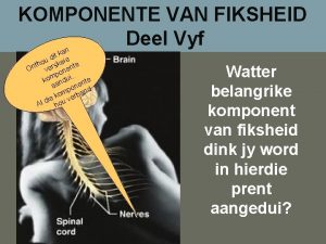 KOMPONENTE VAN FIKSHEID Deel Vyf kan t i