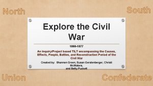 Explore the Civil War 1860 1877 An InquiryProject